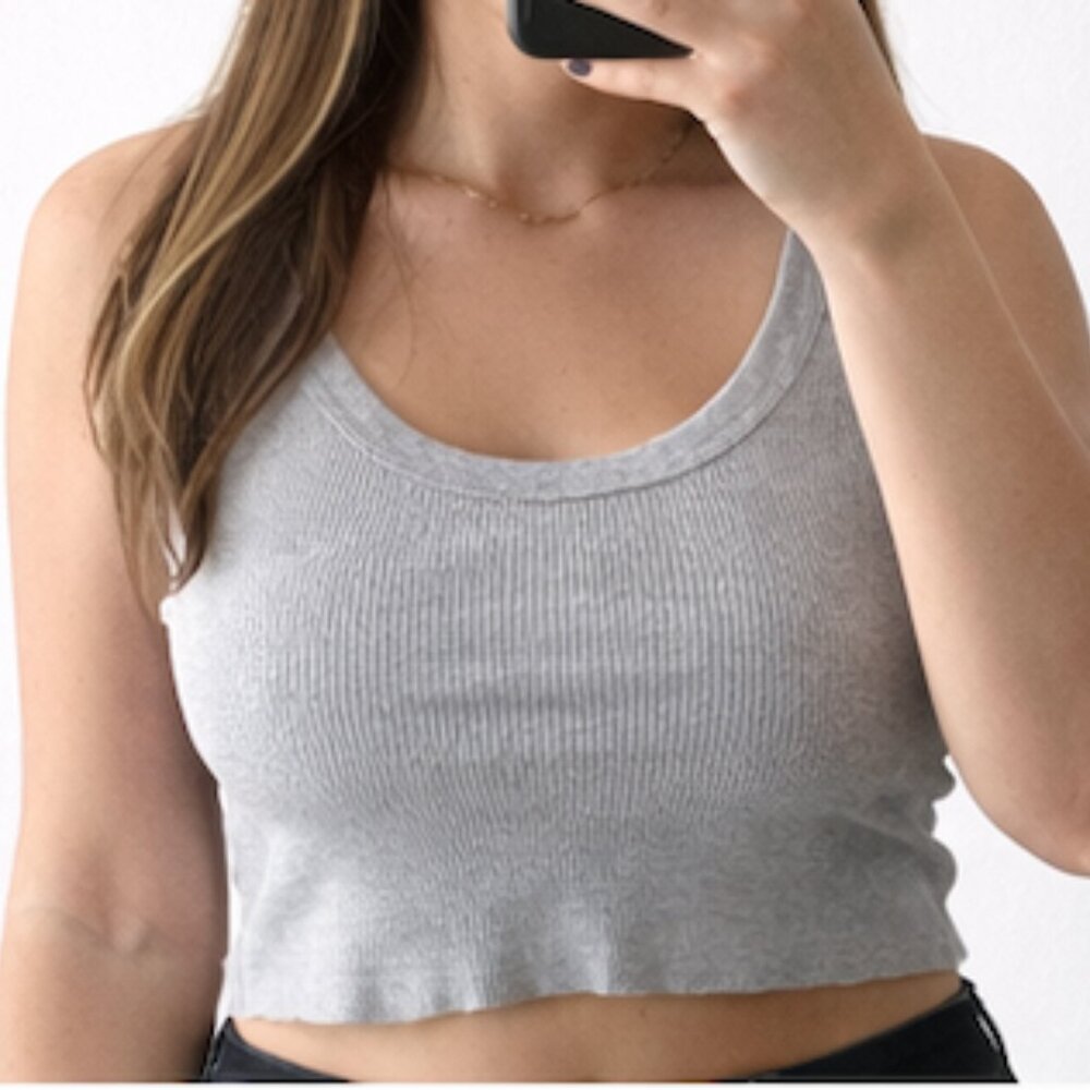 Brandy Melville Ribbed Gray Tank Top